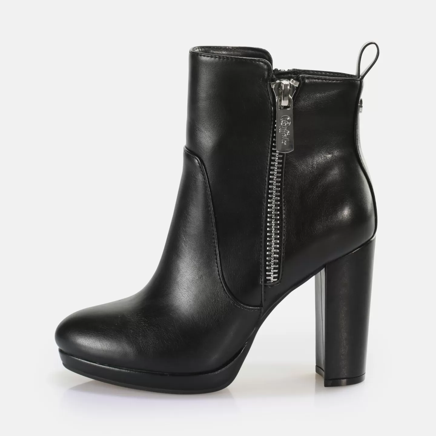 BUFFALO Amy Zip Ankle-Boot Vegan Black Flash Sale