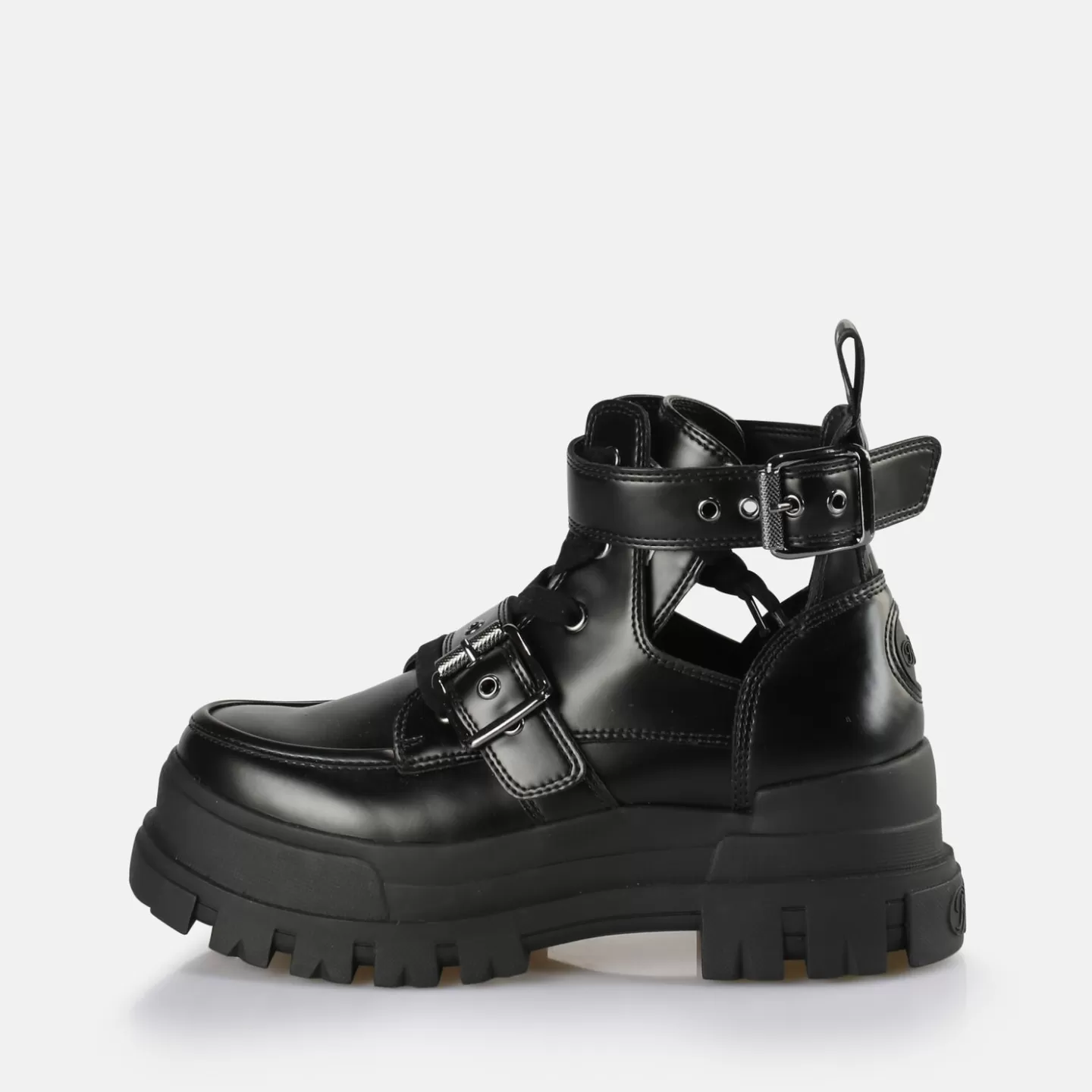 BUFFALO Aspha Bike Ankle Boot Vegan Black Hot