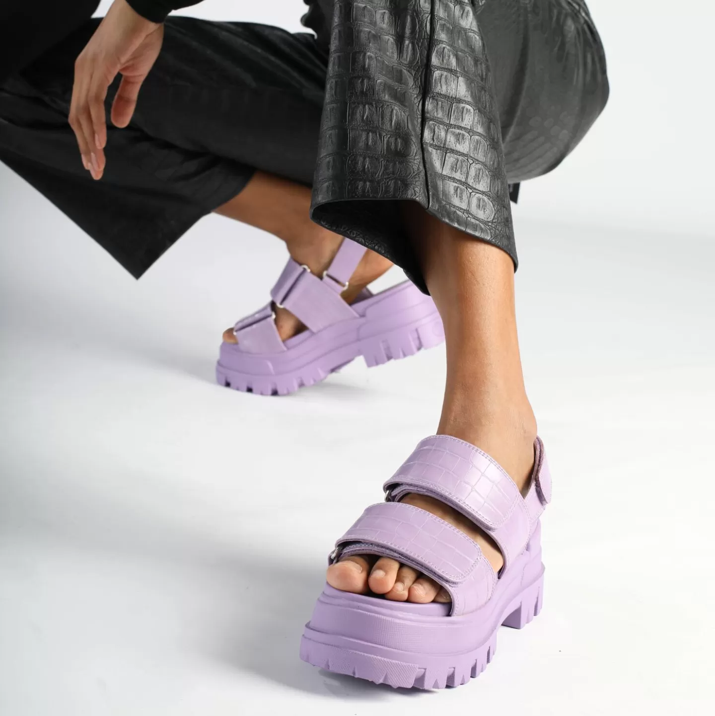 BUFFALO Aspha Snd Platform Sandals Vegan Lavender Best Sale