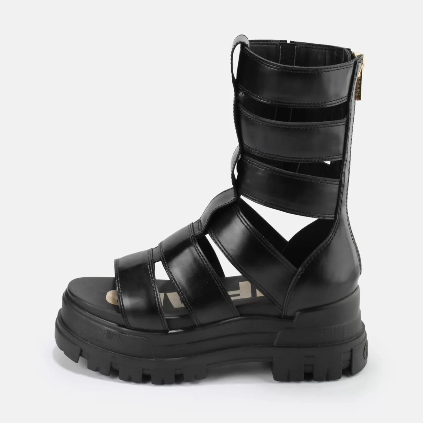 BUFFALO Aspha Zeus Platform Sandal Vegan Black Fashion