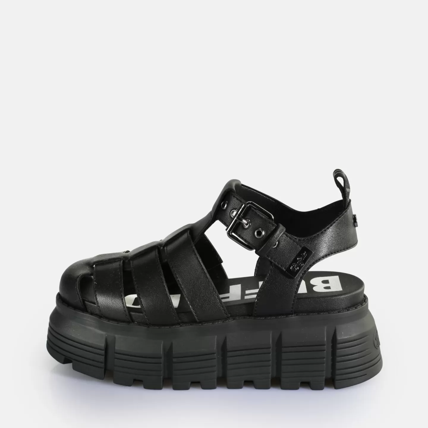 BUFFALO Ava Fisher Platform Sandals Vegan Black New