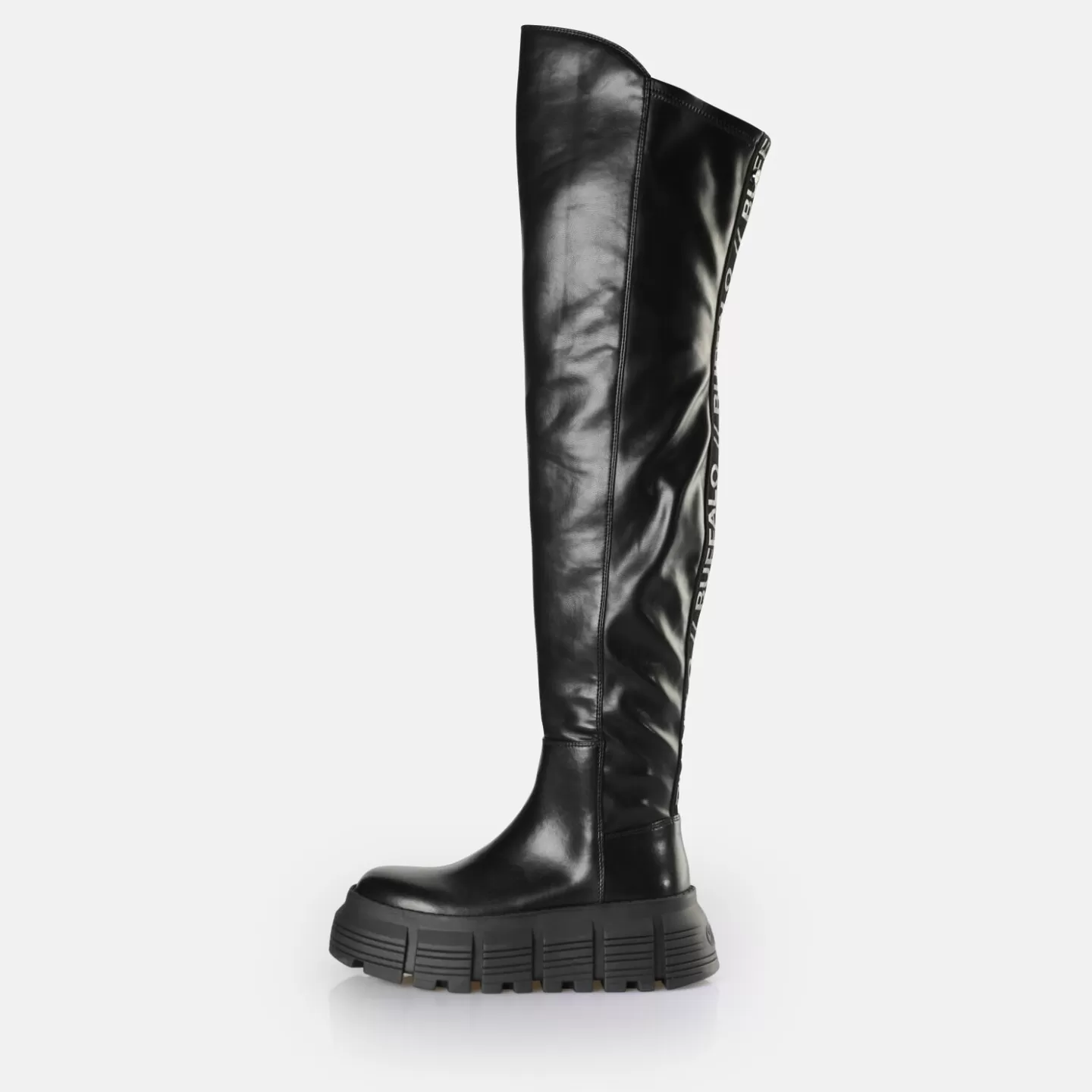 BUFFALO Ava Overknee Boot Vegan Black Flash Sale