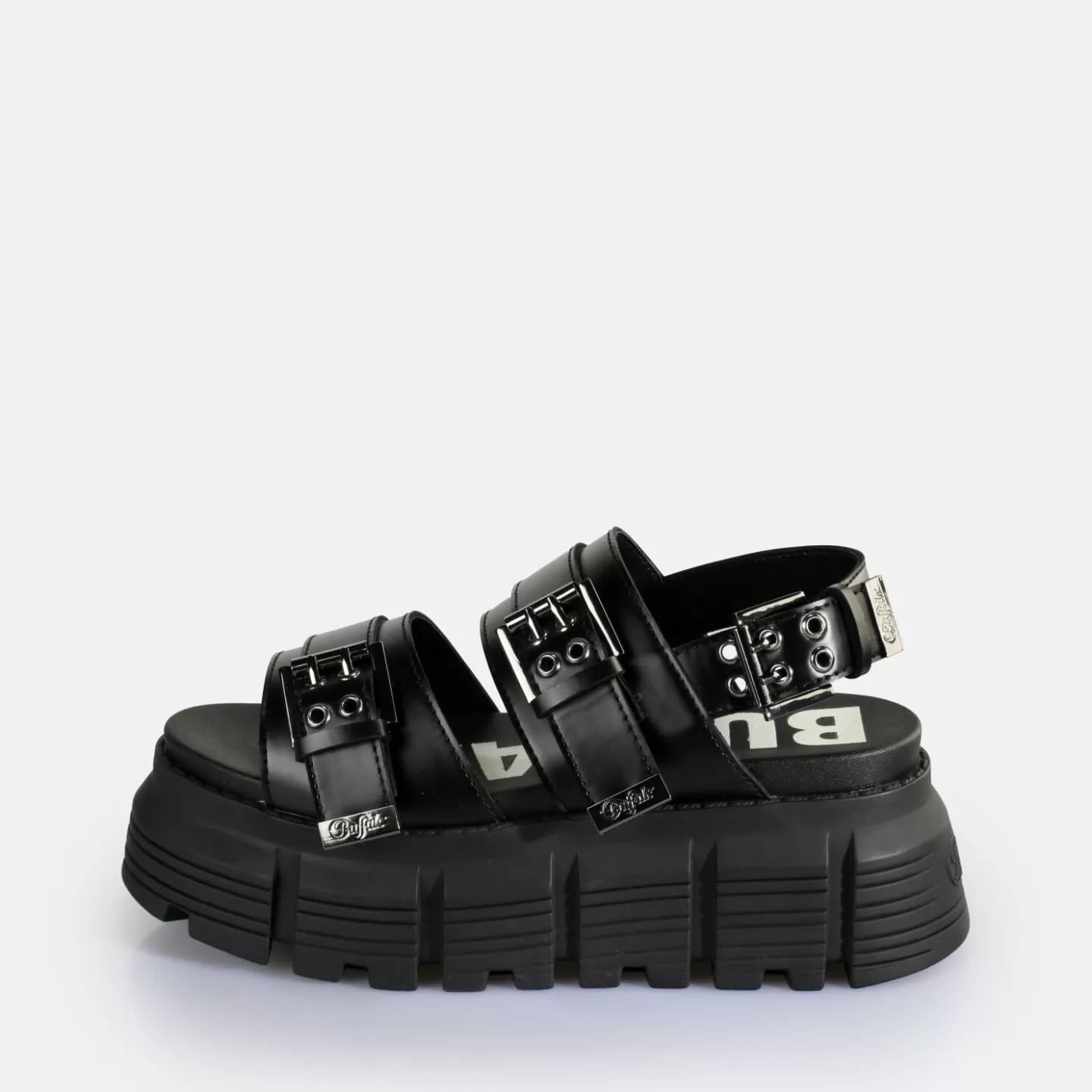 BUFFALO Ava Platform Sandals Vegan Black Hot