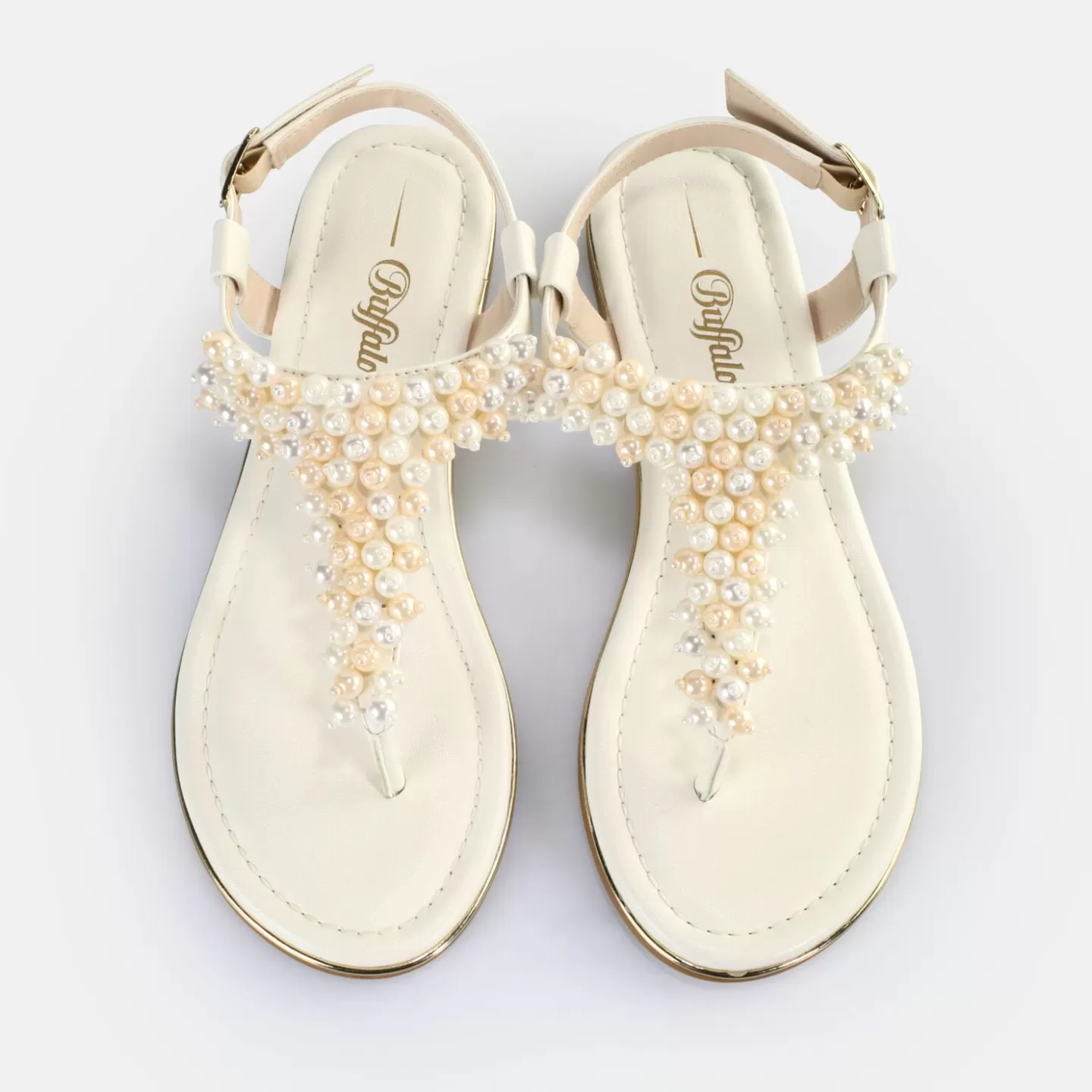 BUFFALO Capri Pearl Sandals Vegan Cream Hot