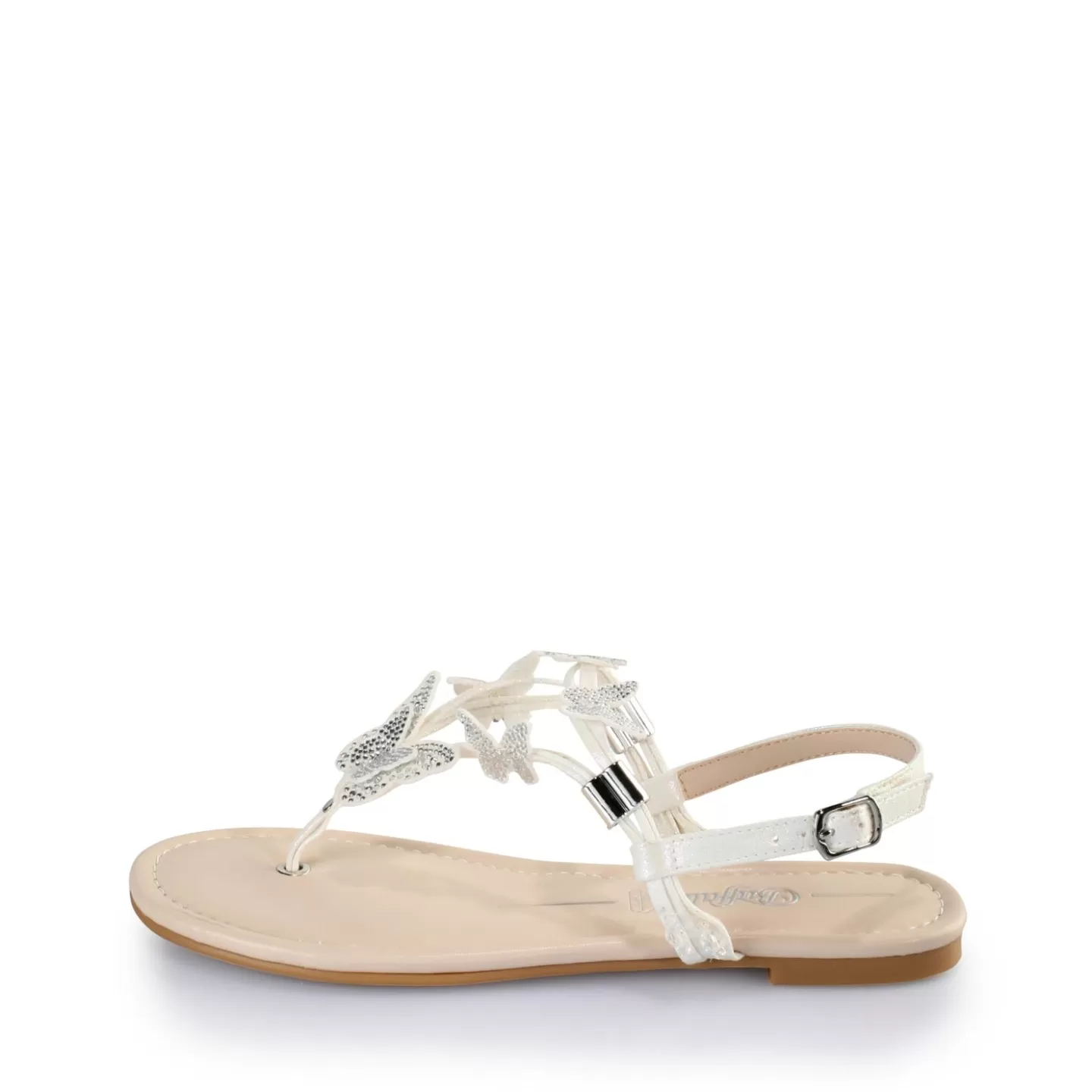 BUFFALO Capri Sparkling Butterfly Sandals Vegan White Cheap