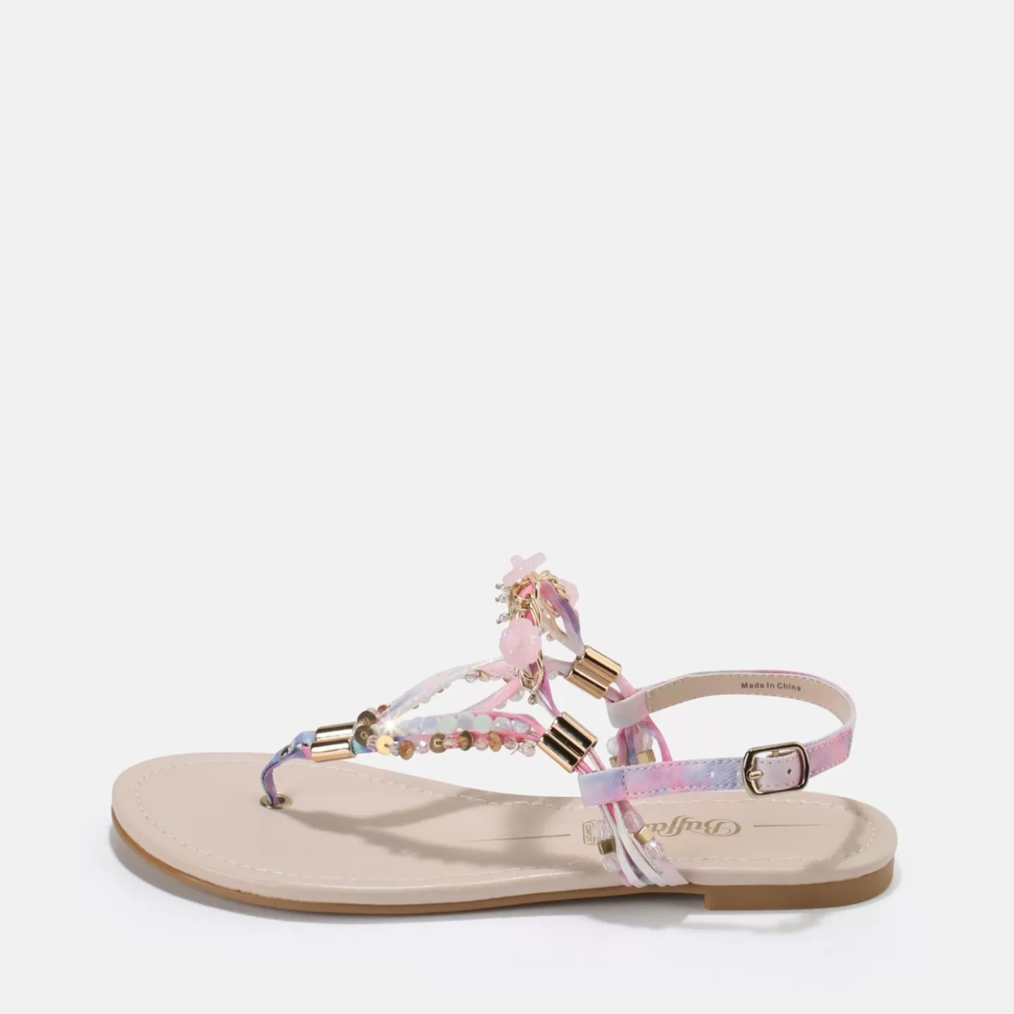 BUFFALO Capri Vacay Sandal Vegan Cream/Pastel Rose Cheap