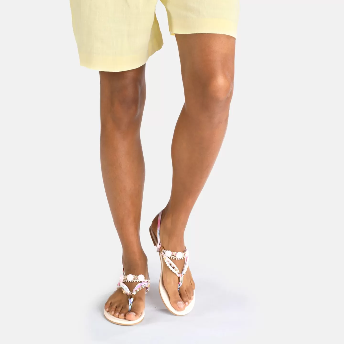 BUFFALO Capri Vacay Sandal Vegan Cream/Pastel Rose Cheap