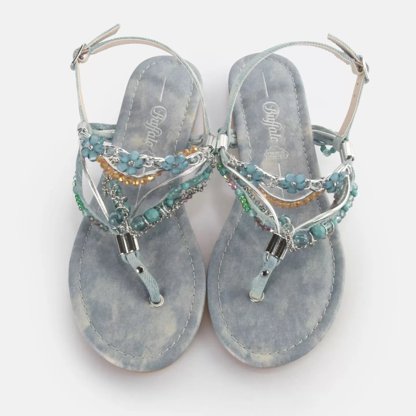 BUFFALO Capri Vacay Sandals Vegan Aqua Discount