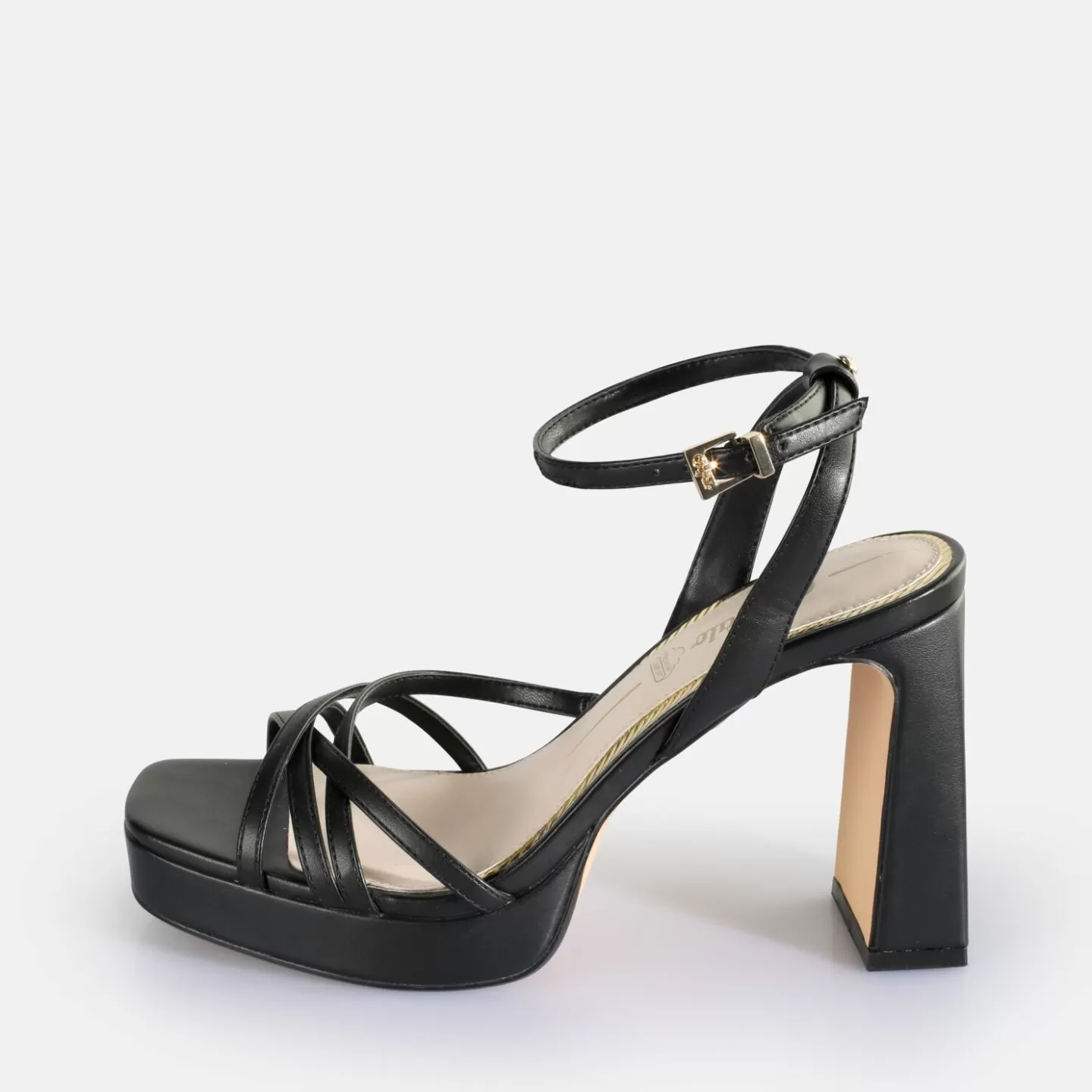 BUFFALO Cherry Cage Heeled Sandals Vegan Black Best Sale