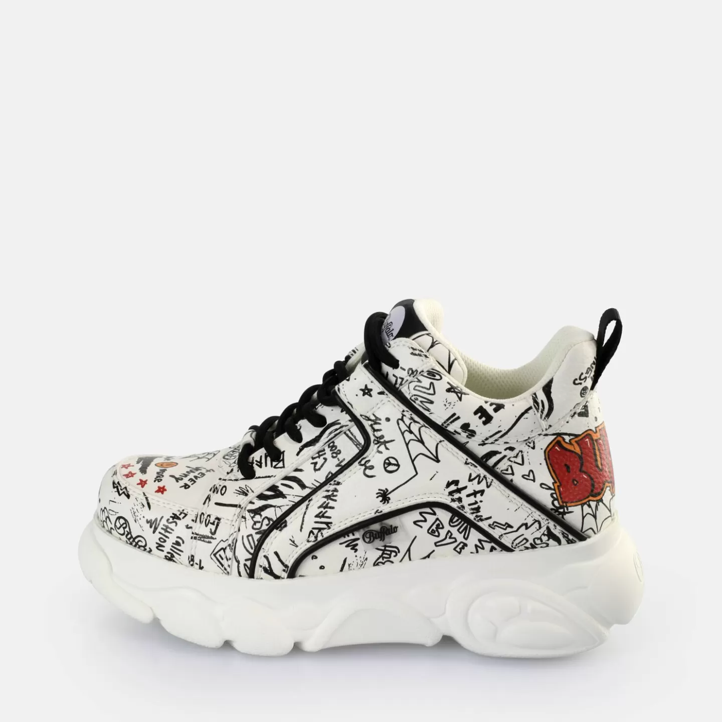 BUFFALO Cld Corin Graffiti Sneakers Low Vegan Black-White Sale