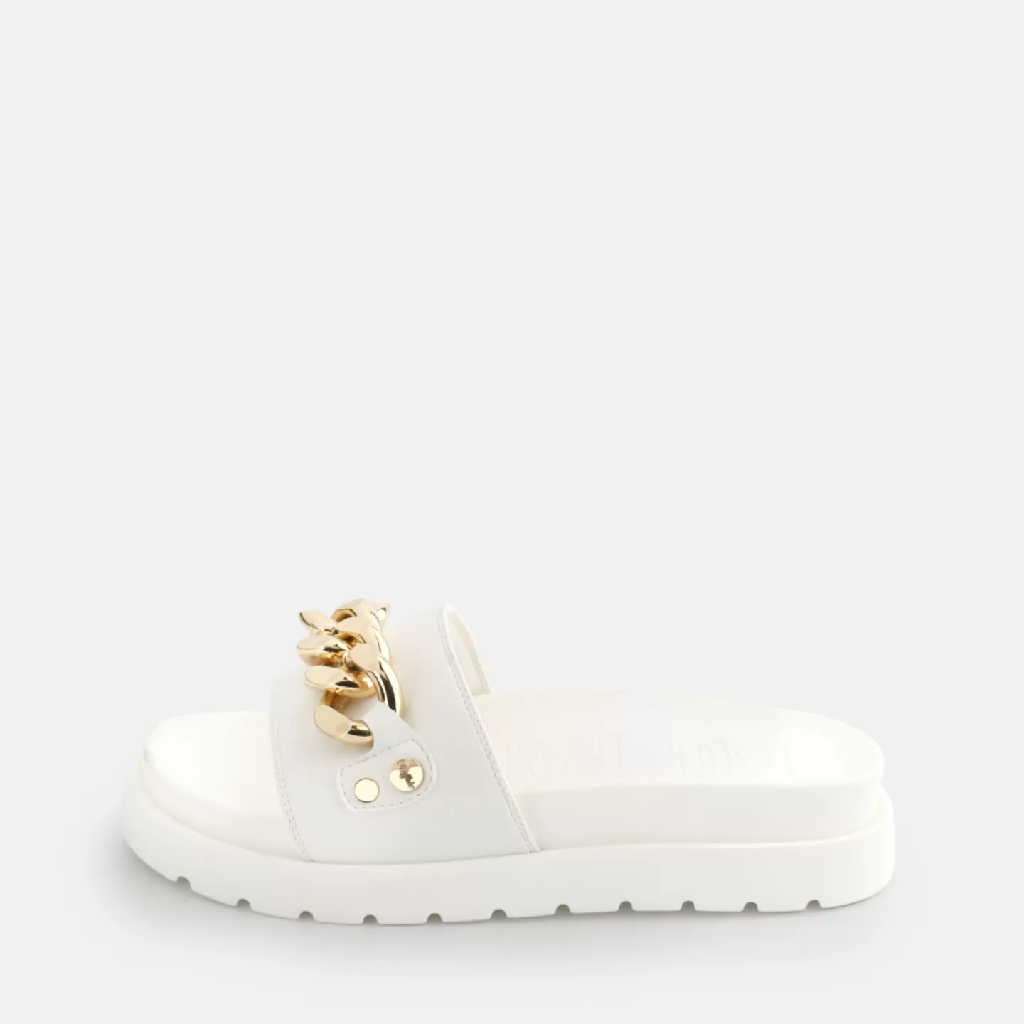 BUFFALO Eve Chain Platform Sandals Vegan White Flash Sale