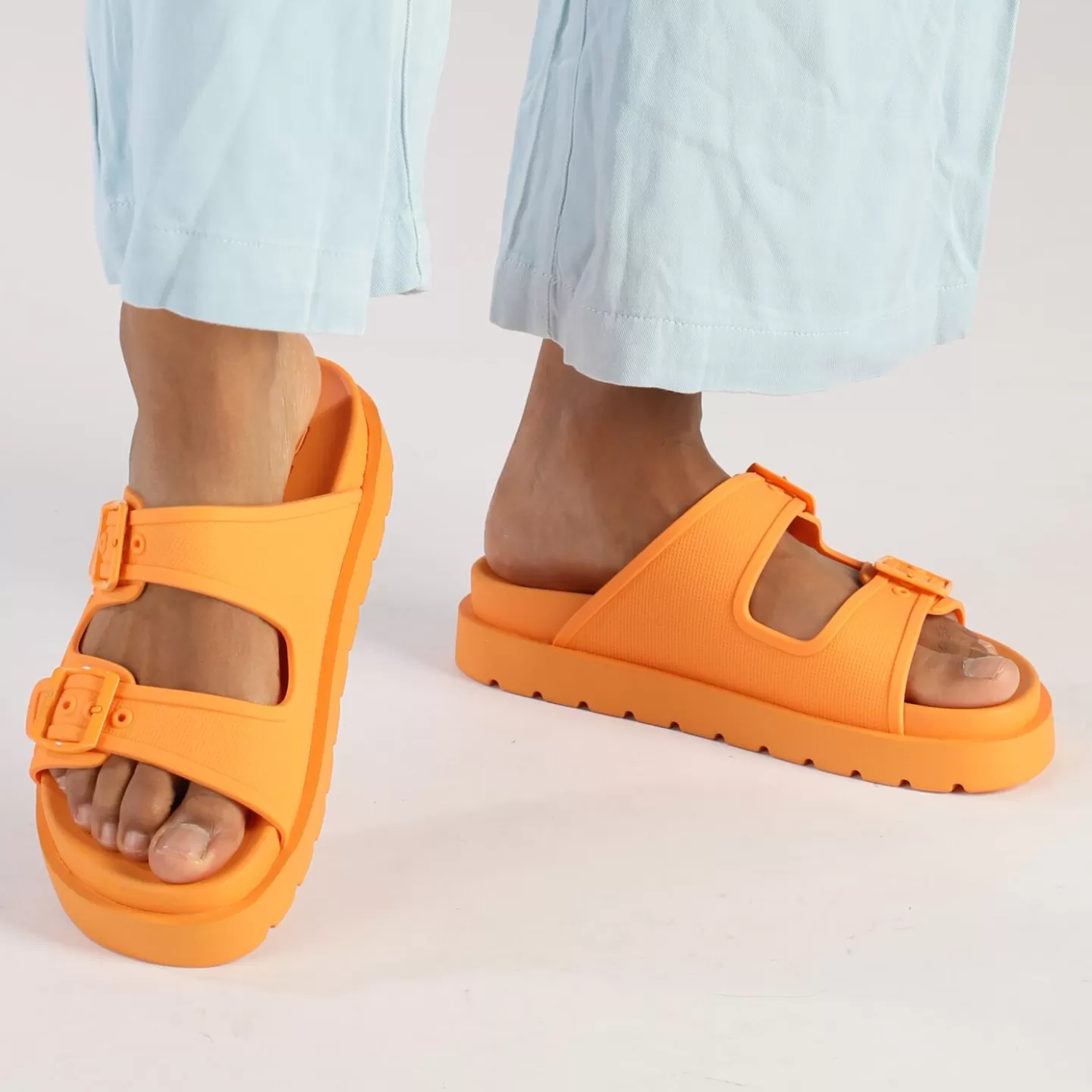 BUFFALO Eve Sol Platform Slide Vegan Orange Best Sale