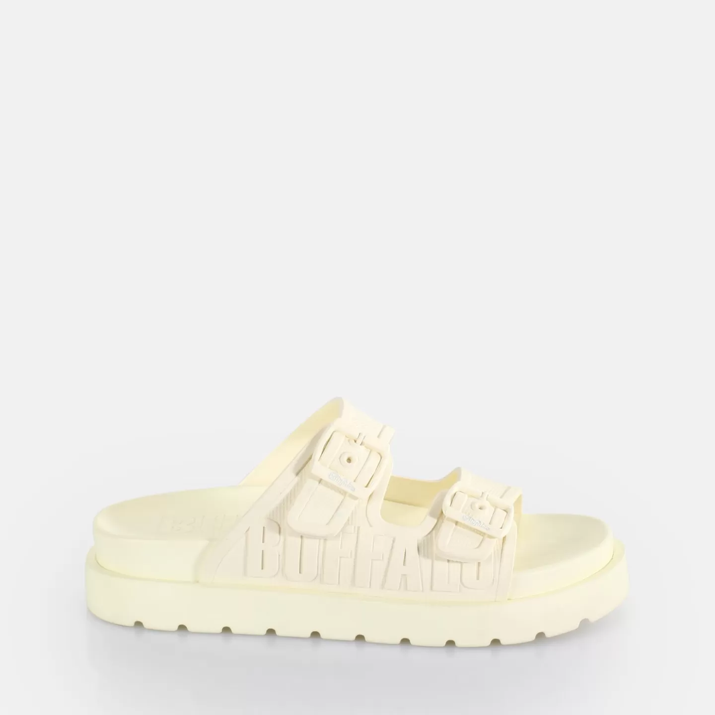 BUFFALO Eve Sol Platform Slide Vegan Off White Hot