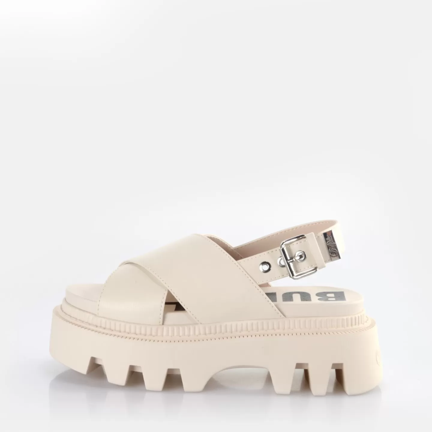 BUFFALO Flora Cross Platform Sandals Vegan Cream Best Sale