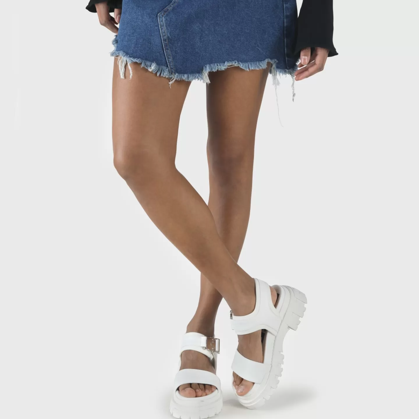 BUFFALO Jojo Platform Sandal Vegan White Flash Sale