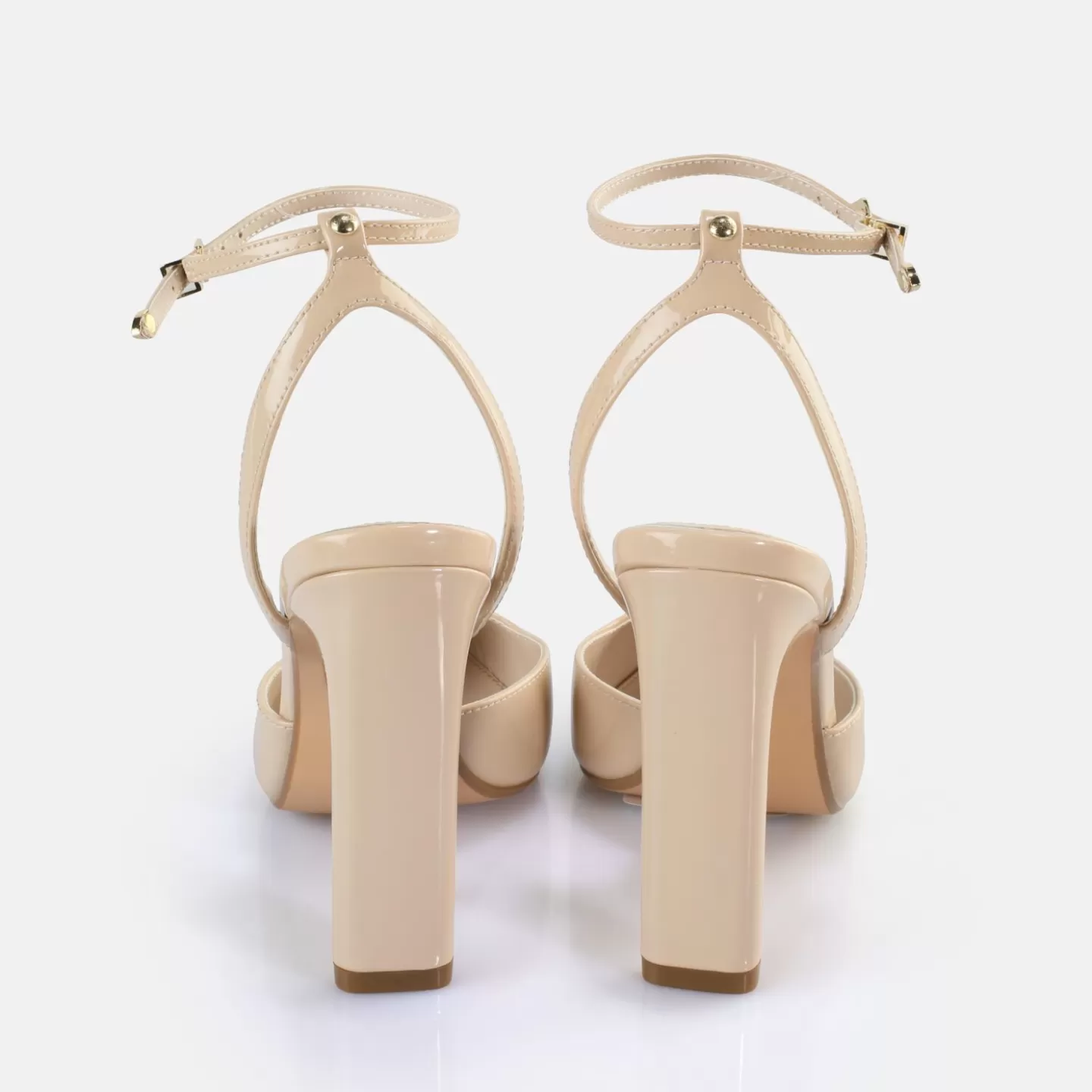 BUFFALO Jolie Vamp Heeled Sandals Vegan Beige Discount