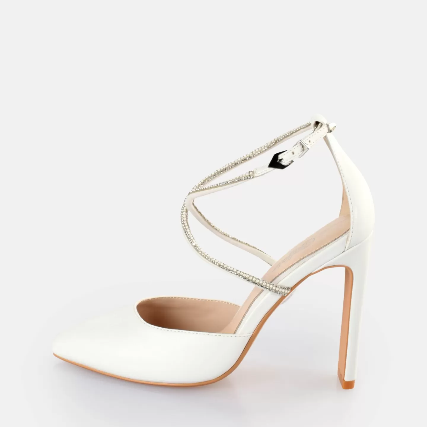 BUFFALO Judy Shine Heeled Sandals White New