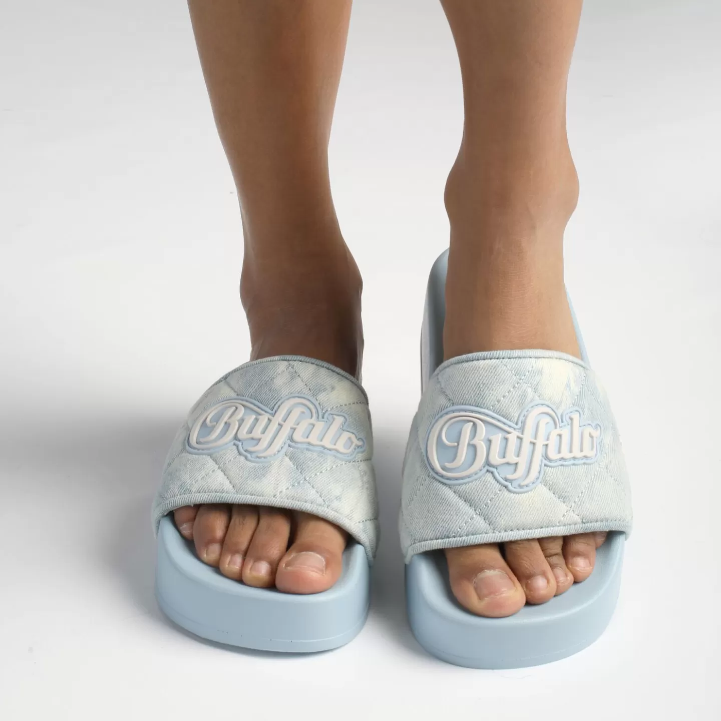 BUFFALO Lake Soft Platform Slide Vegan Blue Hot