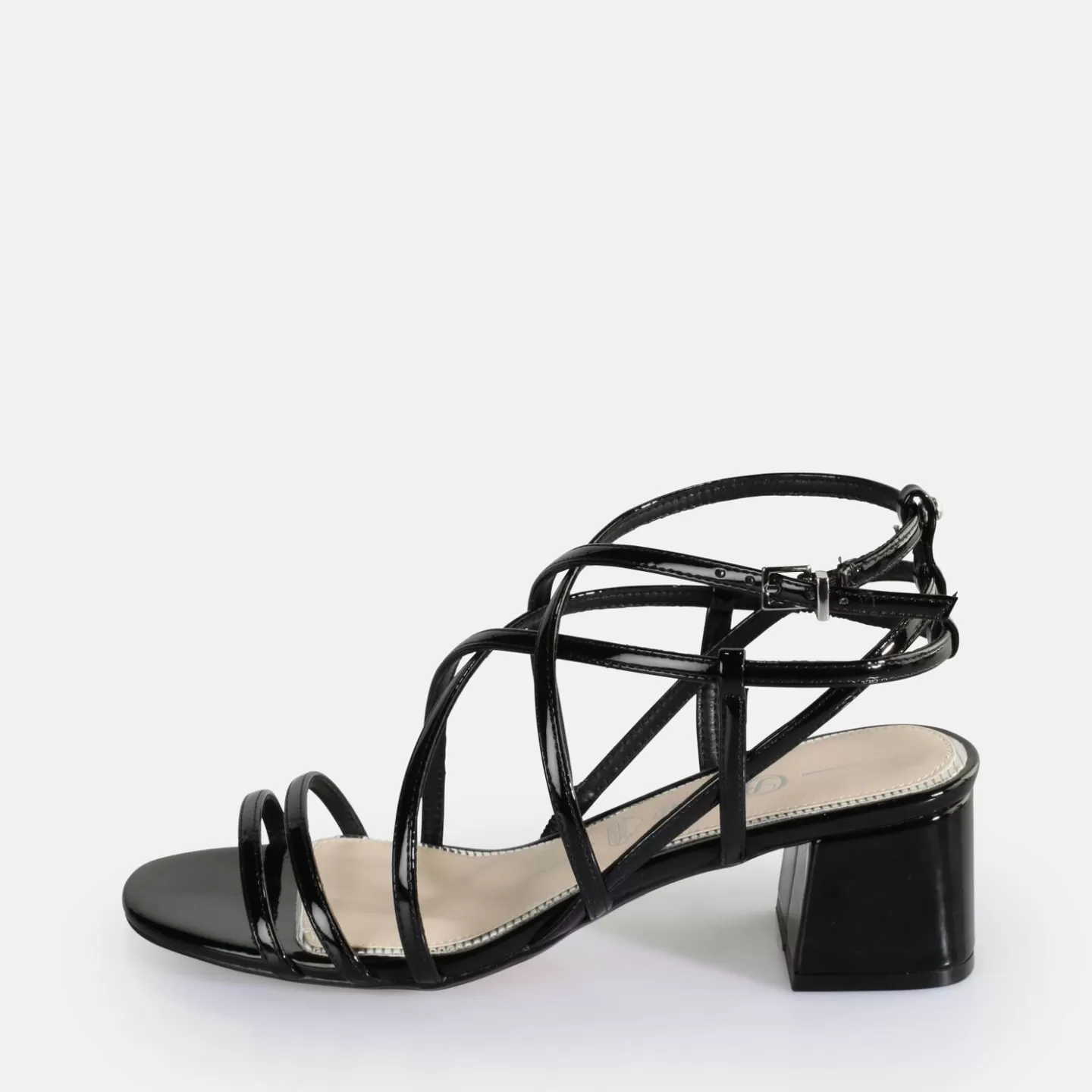 BUFFALO Lilly Cage Heeled Sandals Vegan Black Discount