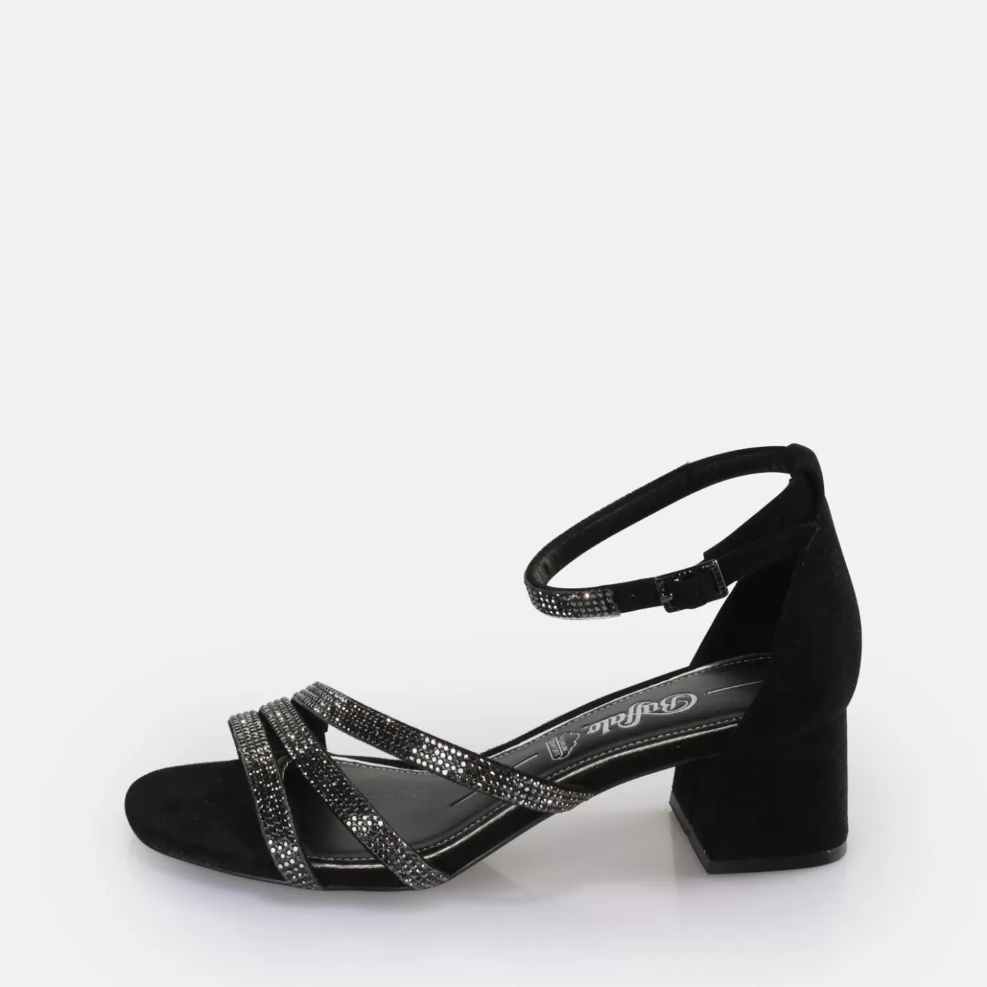 BUFFALO Lilly Glam Heeled Sandal Vegan Black Best