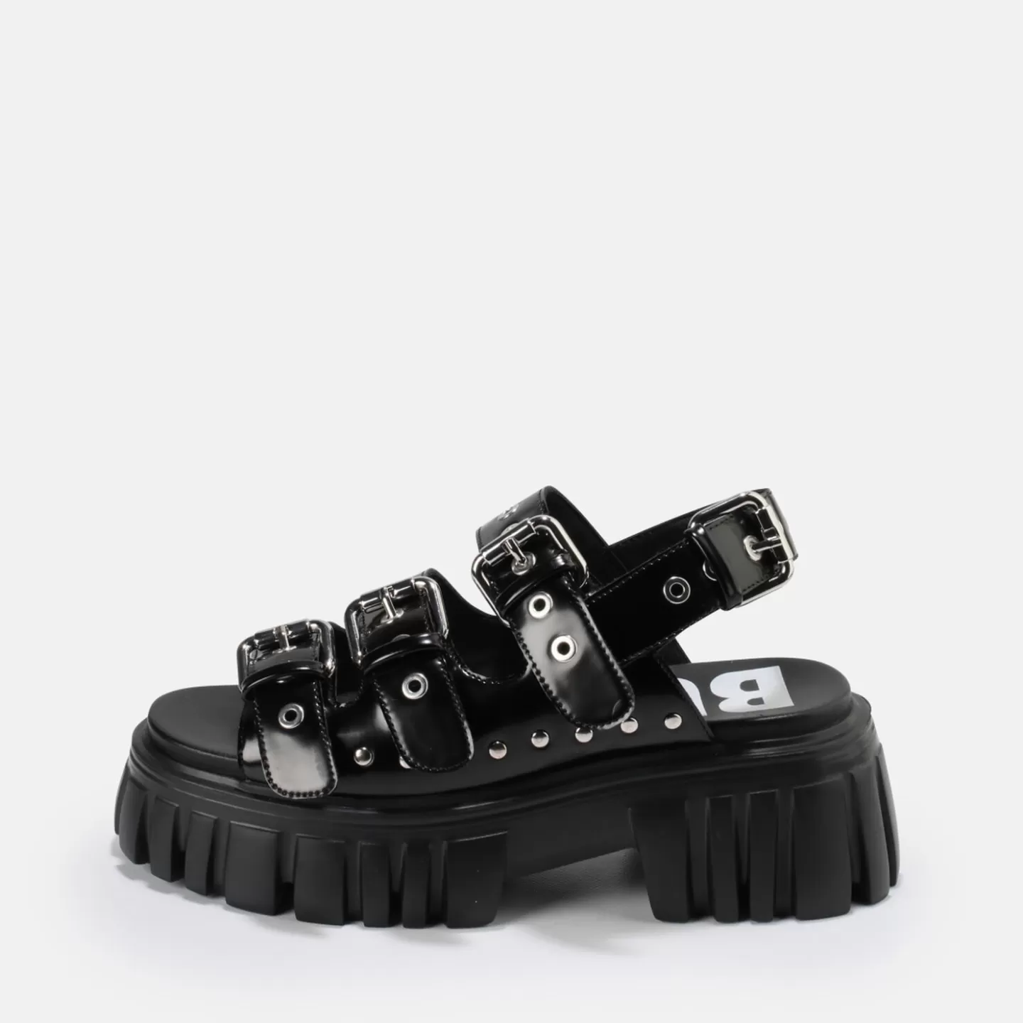 BUFFALO Lion Hard Platform Sandal Vegan Black Cheap