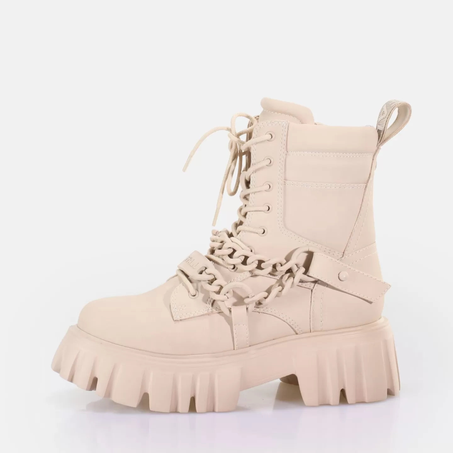 BUFFALO Lion Mid Chain Ankle Boot Vegan Cream Hot