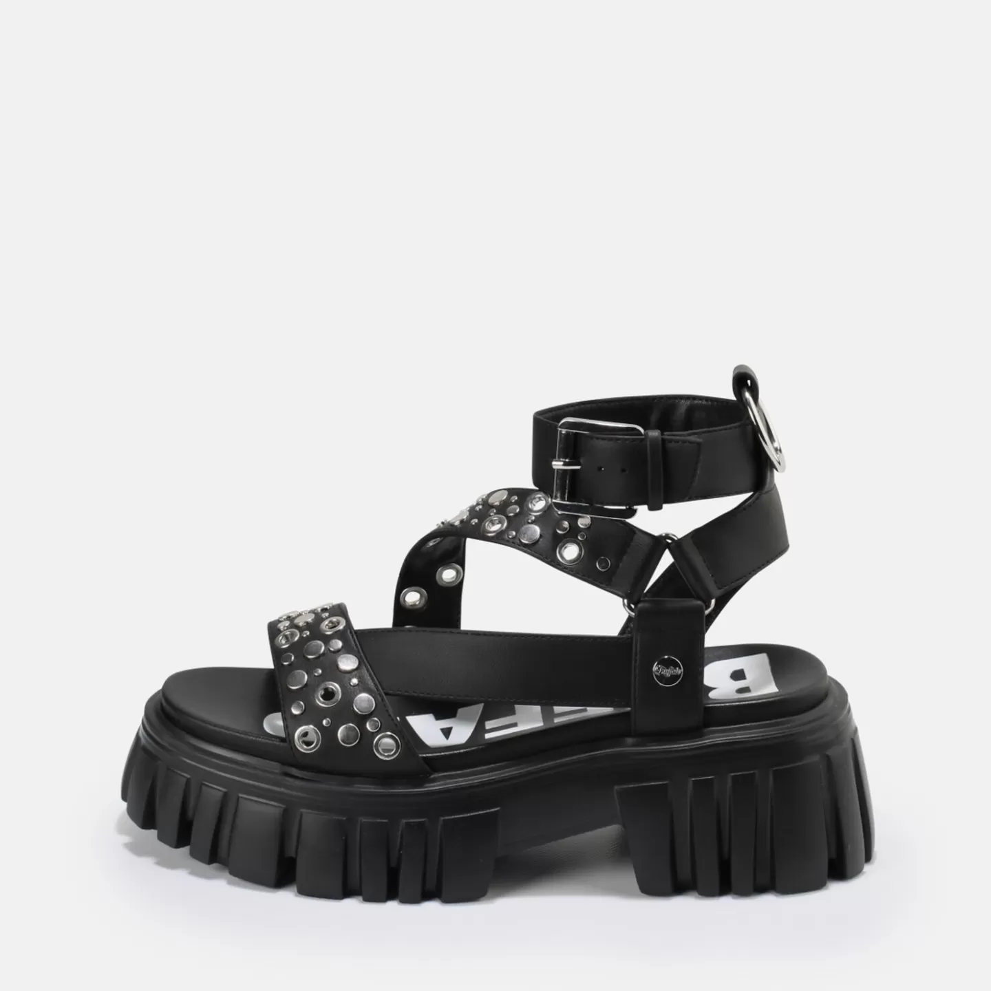 BUFFALO Lion Riv Platform Sandal Vegan Black Sale