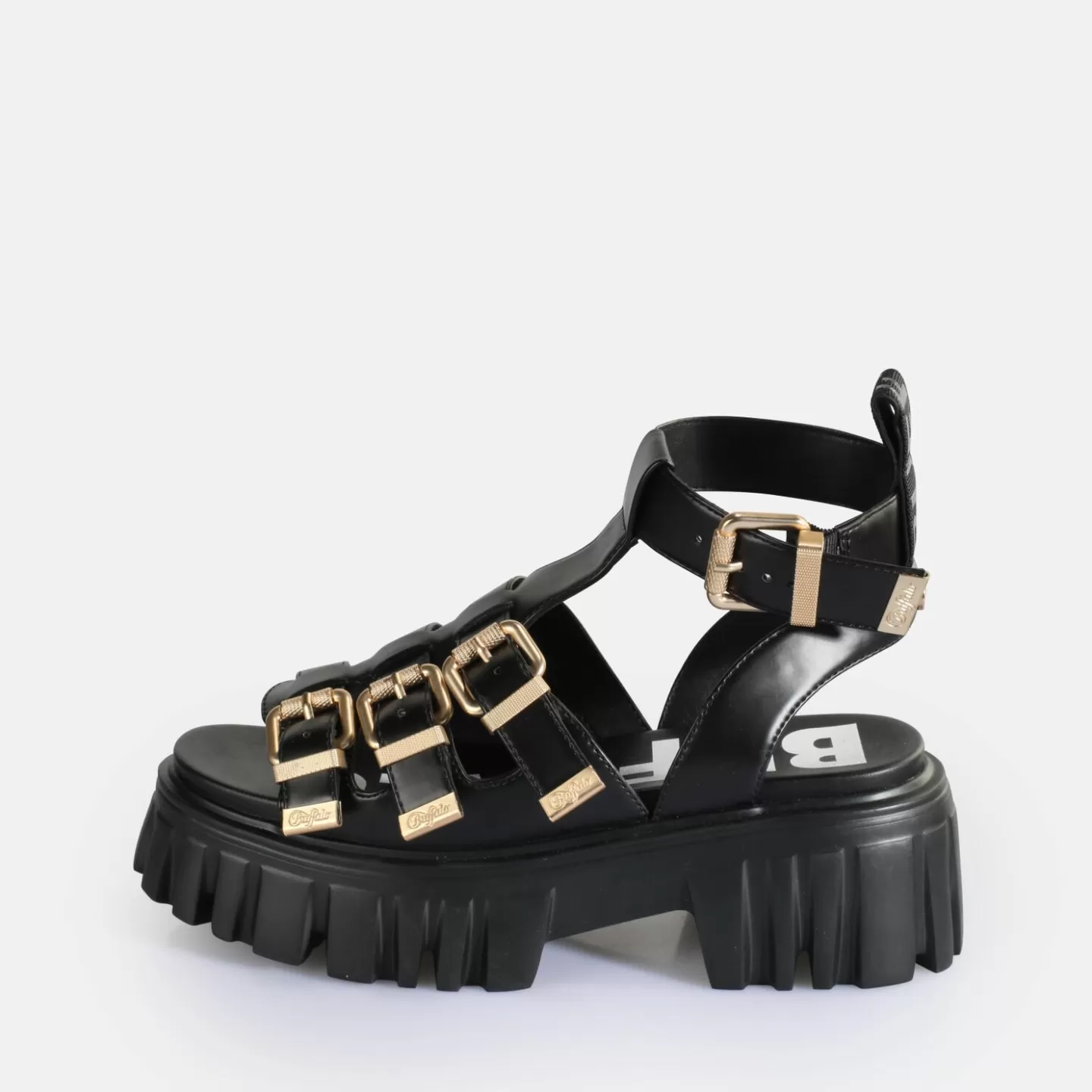 BUFFALO Lion Teeth Platform Sandals Vegan Black Best