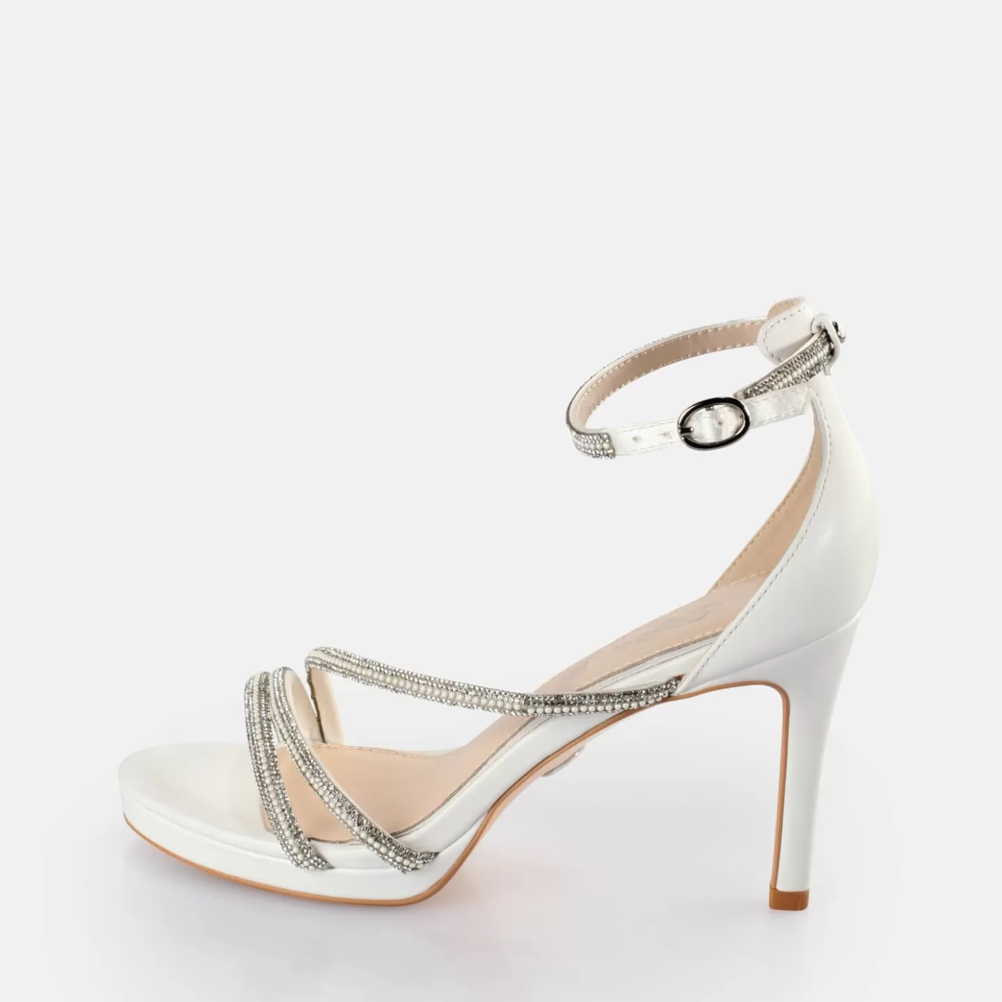 BUFFALO Mary Shine Heeled Sandals White Outlet