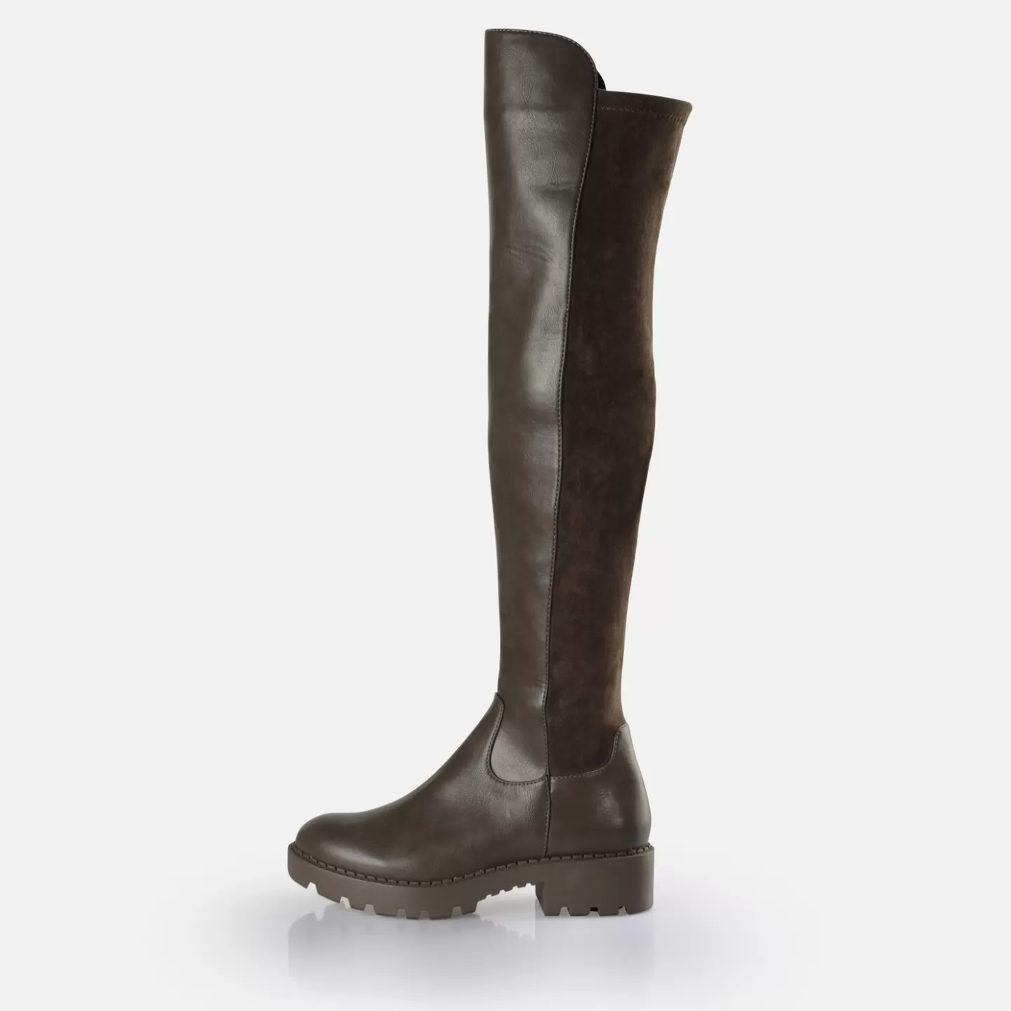 BUFFALO Mireya Overknee Boot Vegan Taupe Fashion