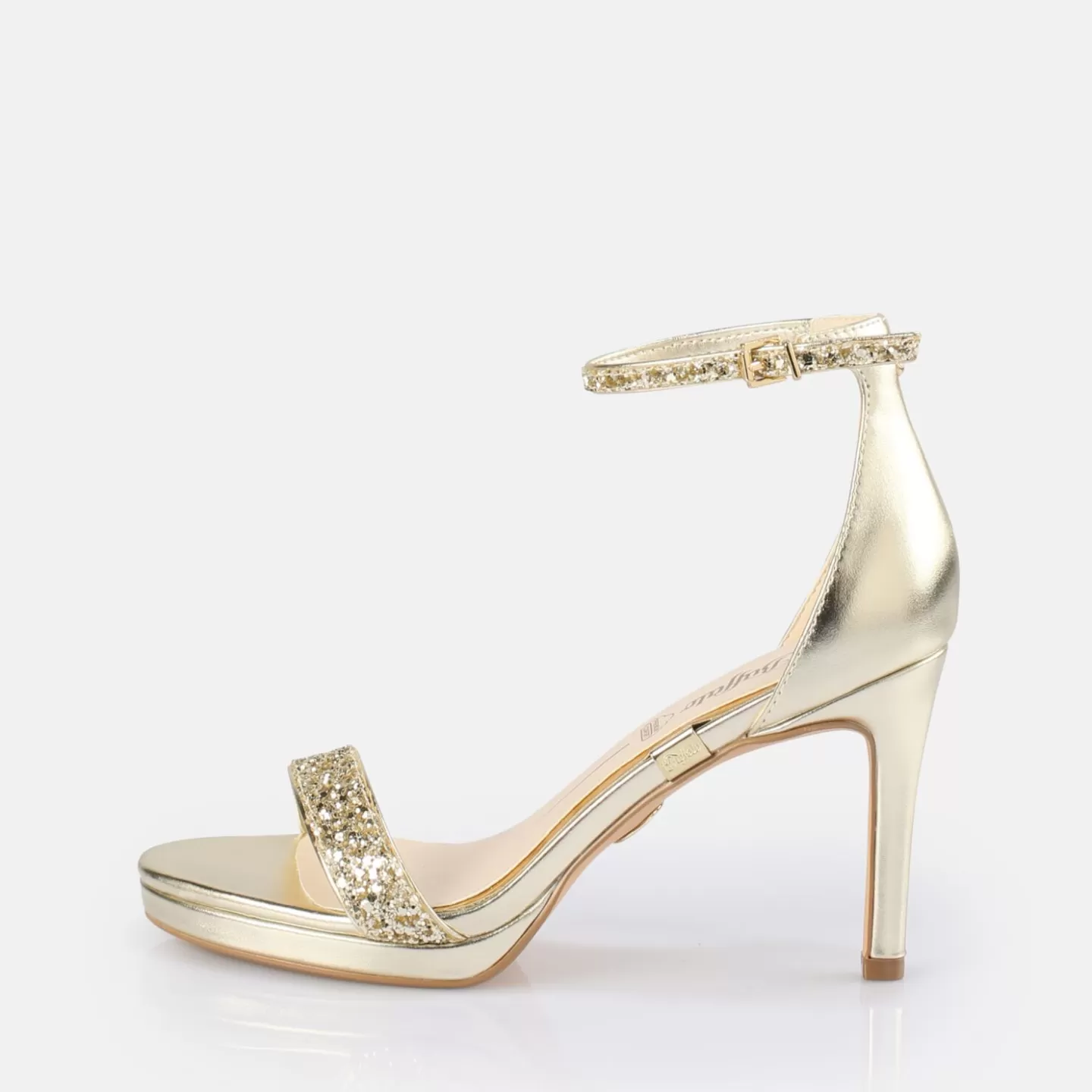 BUFFALO Monroe 2 Heeled Sandal Vegan Gold Discount