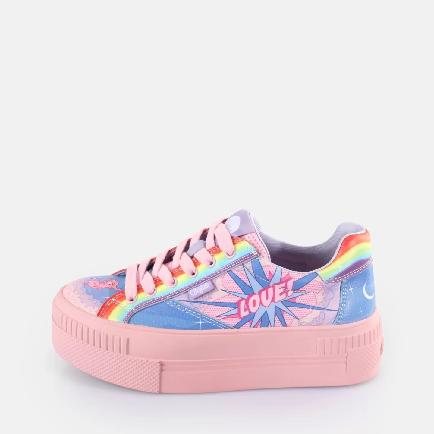 BUFFALO Paired Graffiti Sneakers Low Vegan Multi Coloured Clearance