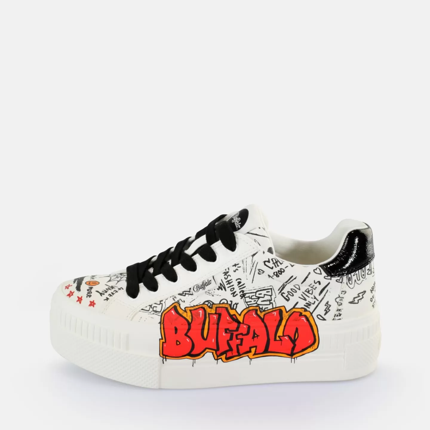 BUFFALO Paired Graffiti Sneakers Low Vegan Black-White Online