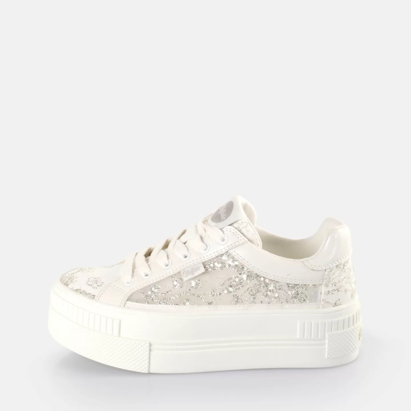 BUFFALO Paired Lace Sneaker Low Vegan Silver Flash Sale