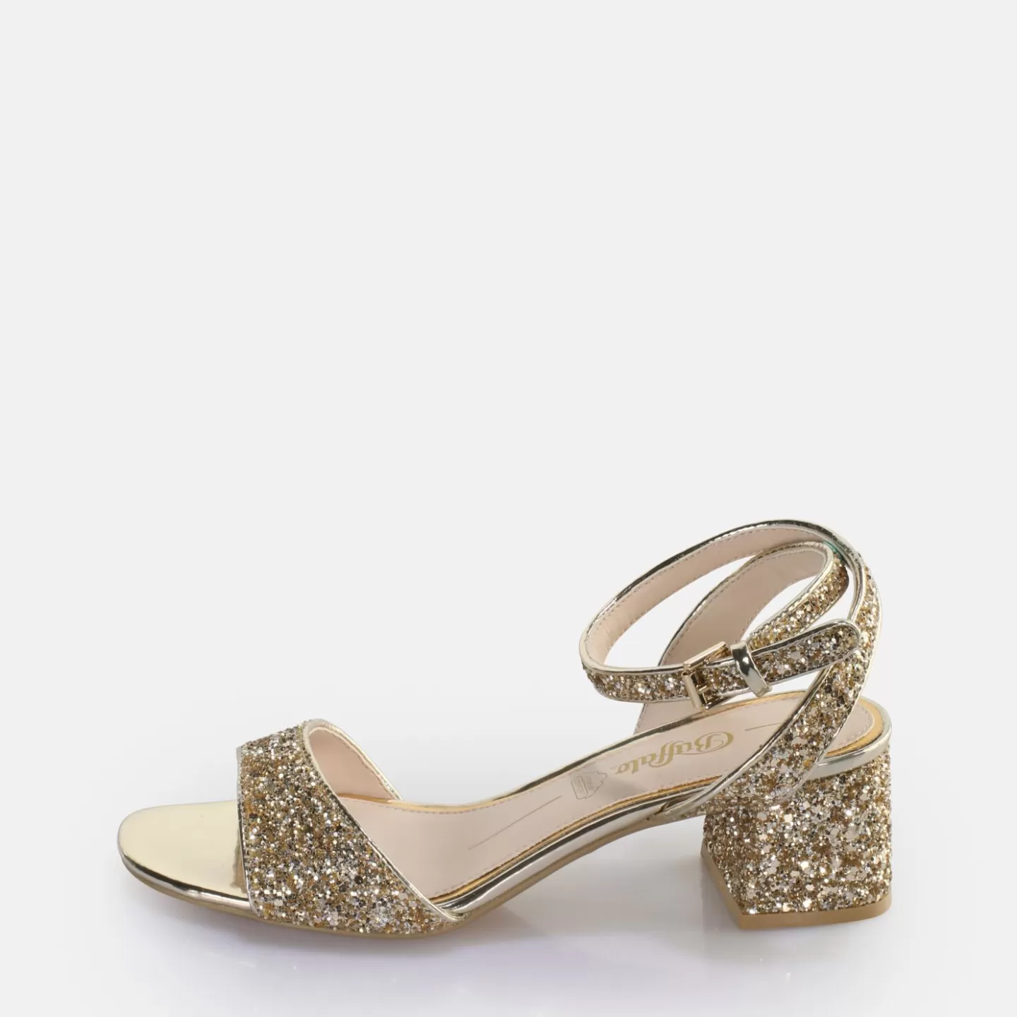 BUFFALO Rainelle Heeled Sandal Vegan Gold Sale