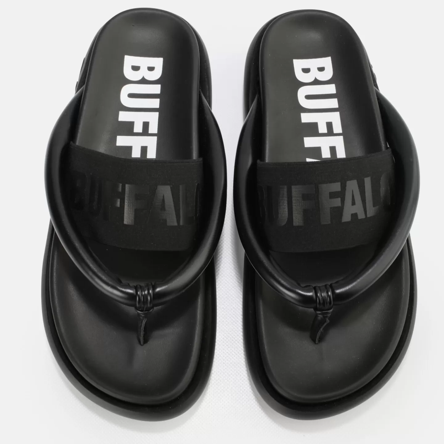 BUFFALO Rey Flip Platform Sandals Vegan Black Outlet