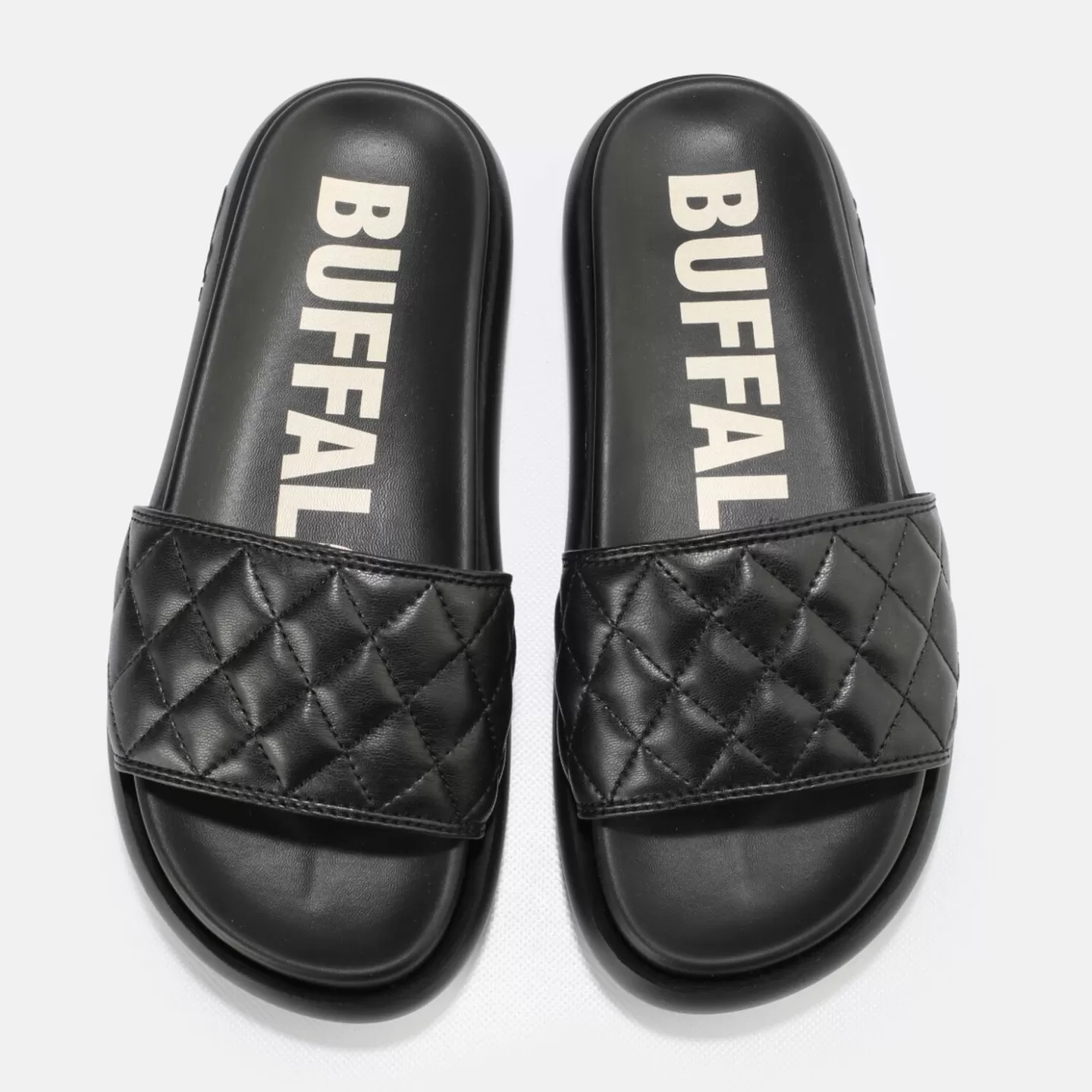 BUFFALO Rey Quilt Slide Vegan Black Outlet