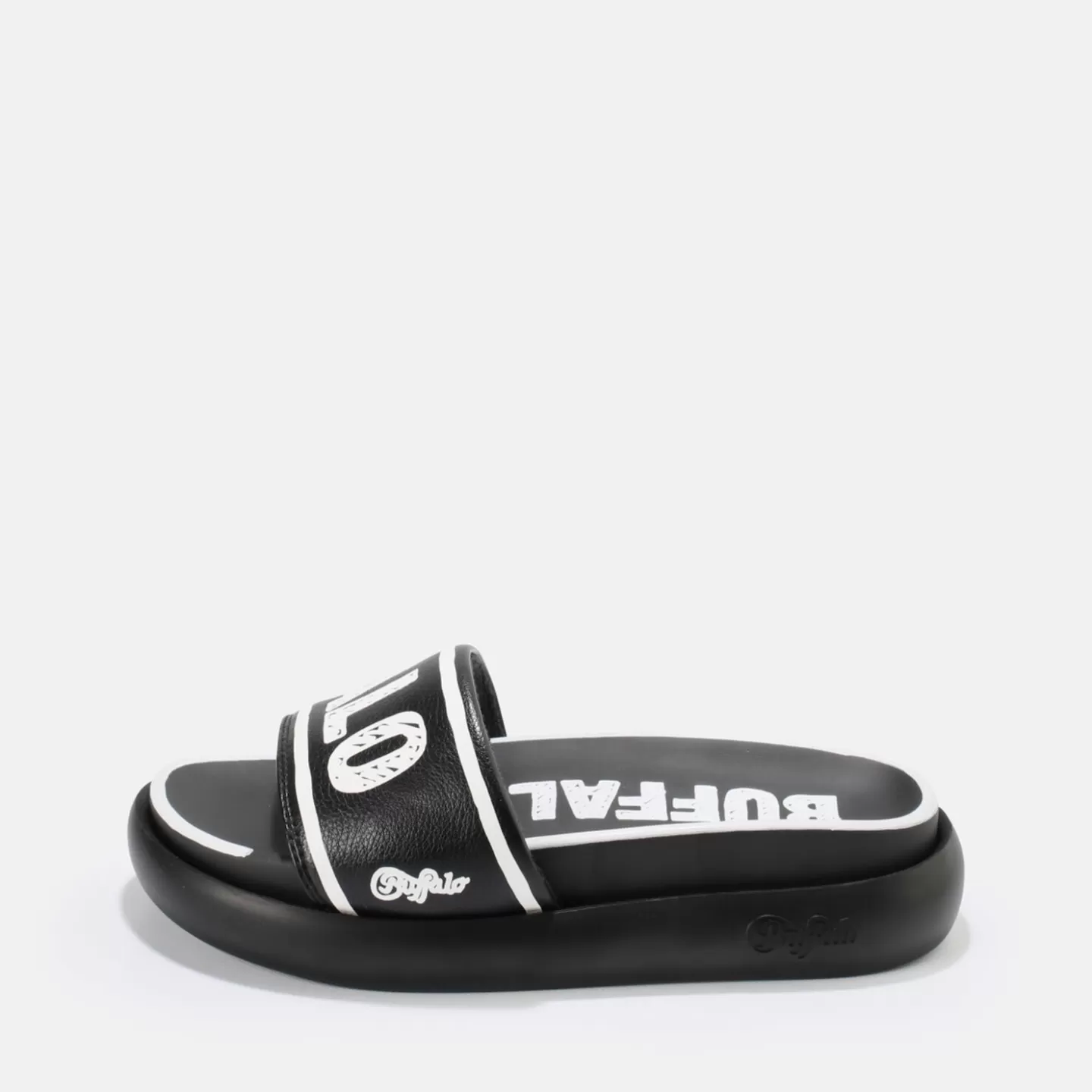 BUFFALO Rey Slide Vegan Black-White Online