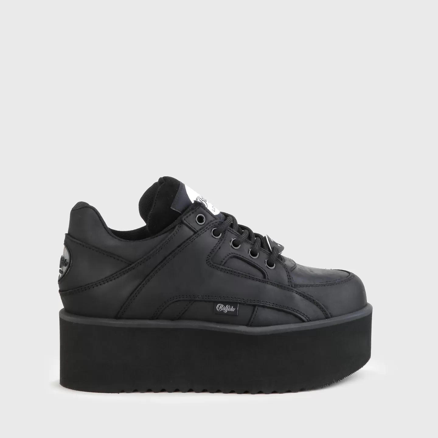 BUFFALO Rising Towers Low Sneaker Nubuck Leather Black Outlet