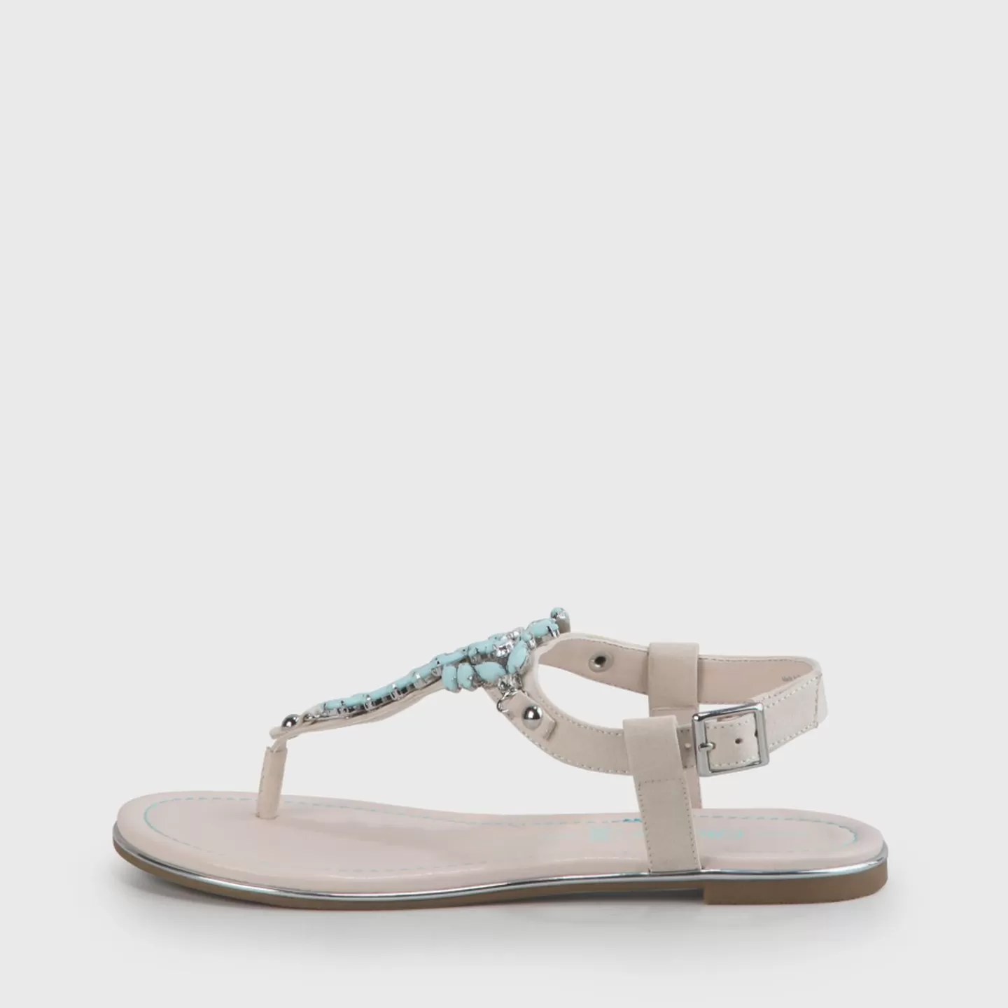 BUFFALO Rosalie Vegan Flat Sandals Suede Look Beige Shop