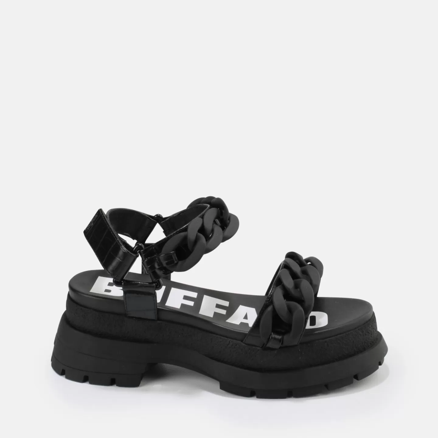 BUFFALO Rude Chain Platform Sandal Vegan Black Cheap