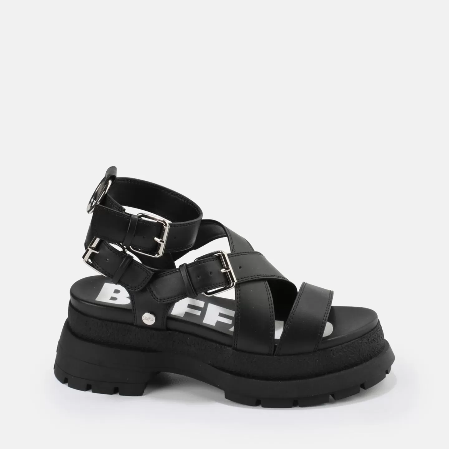 BUFFALO Rude Up Platform Sandal Vegan Black Fashion