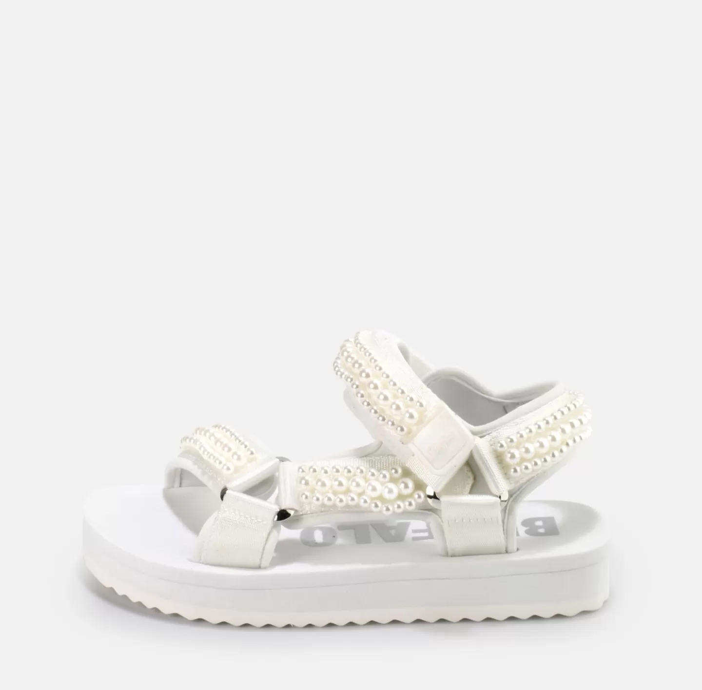 BUFFALO Sage Pearl Platform Sandals Vegan White Cheap