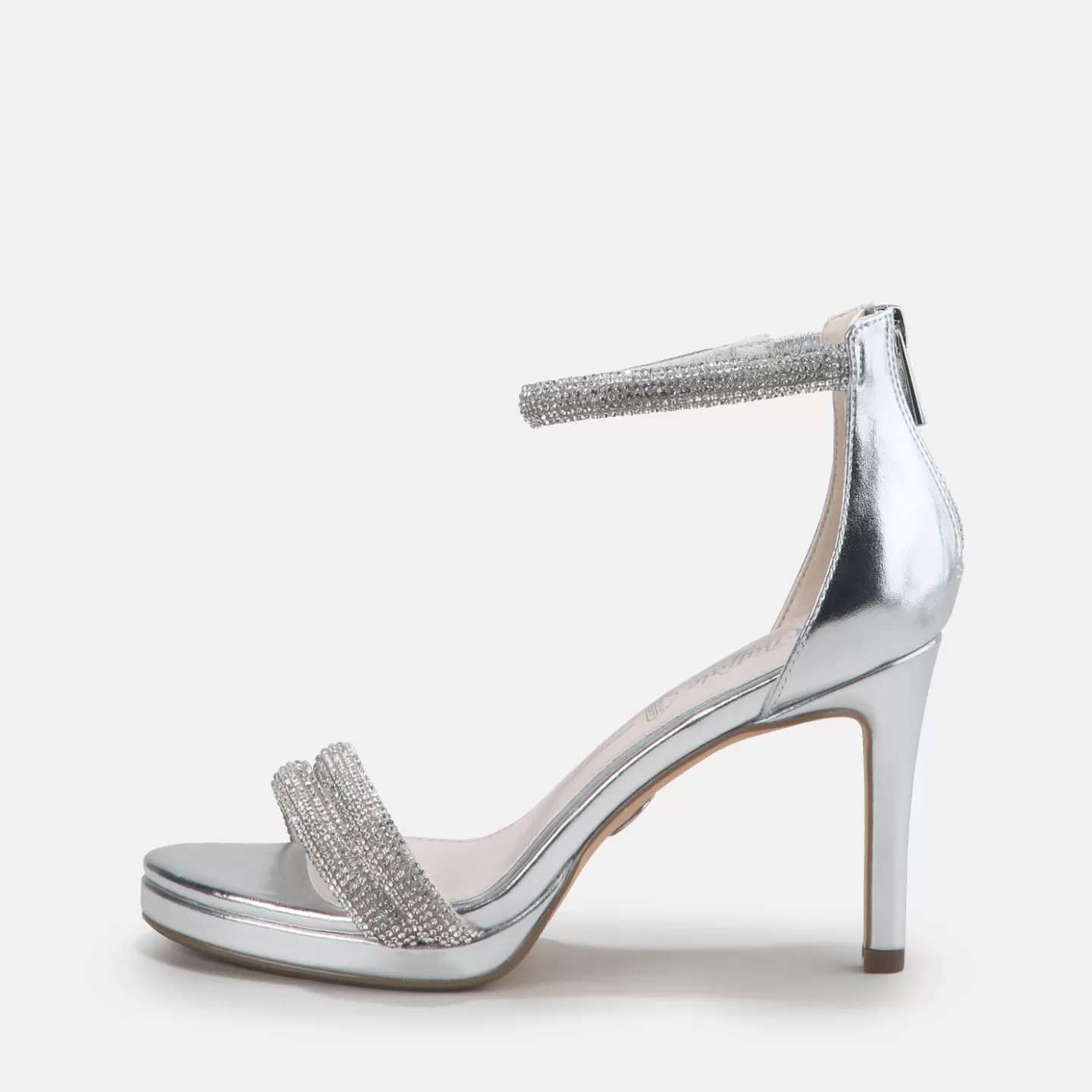 BUFFALO Selma Heeled Sandal Vegan Silver Sale