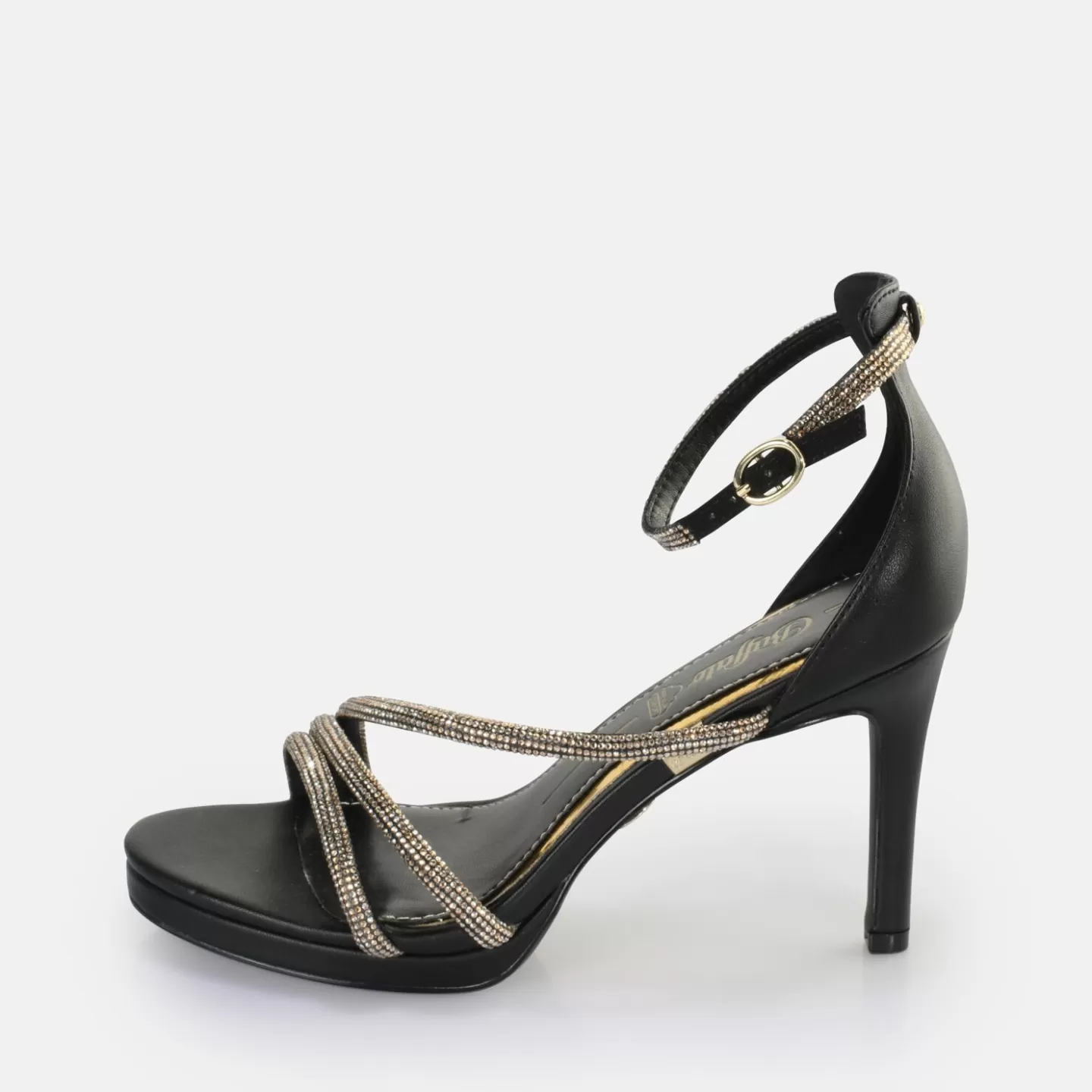 BUFFALO Serena Shine Heeled Sandal Vegan Gold Sale