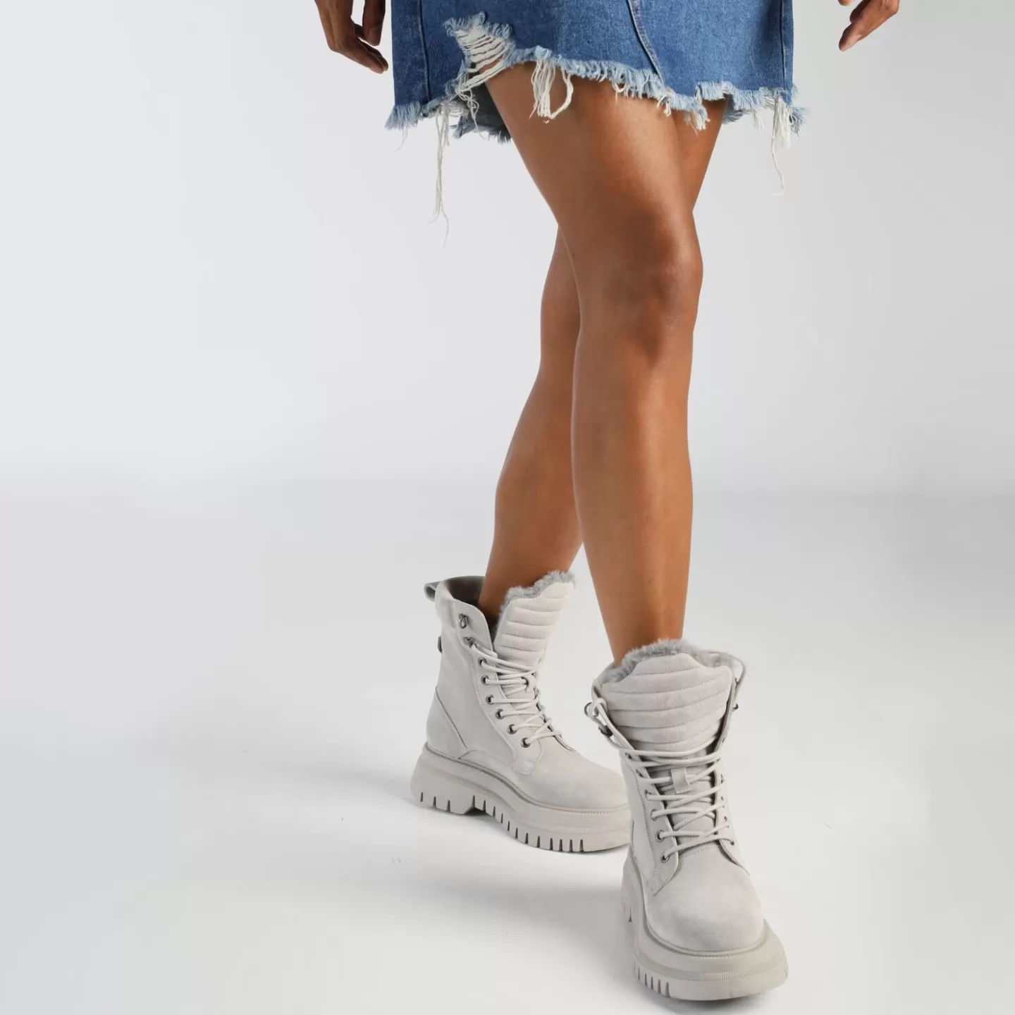 BUFFALO Shade Laceup Hi Warm Ankle Boot Grey Hot