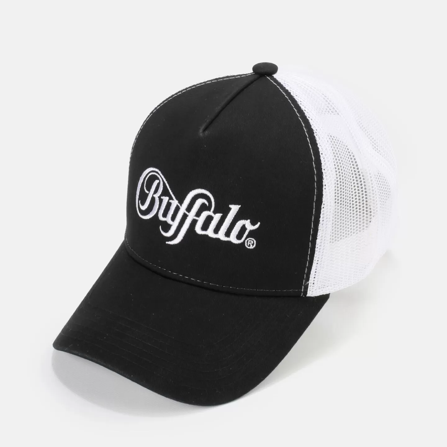 BUFFALO Trucker Cap Black-White Cheap